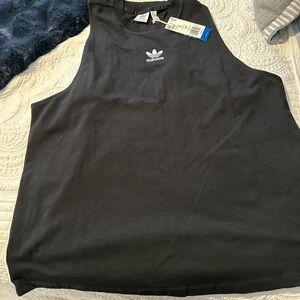 Adidas Black Tank Top with White Logo